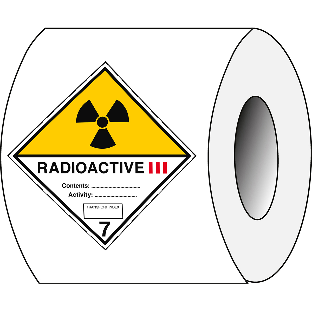 BRADY Aufkleber für den Transport gefährlicher Güter - Radioactive Stoffe 7C ADR 7C III - 100*100-B7