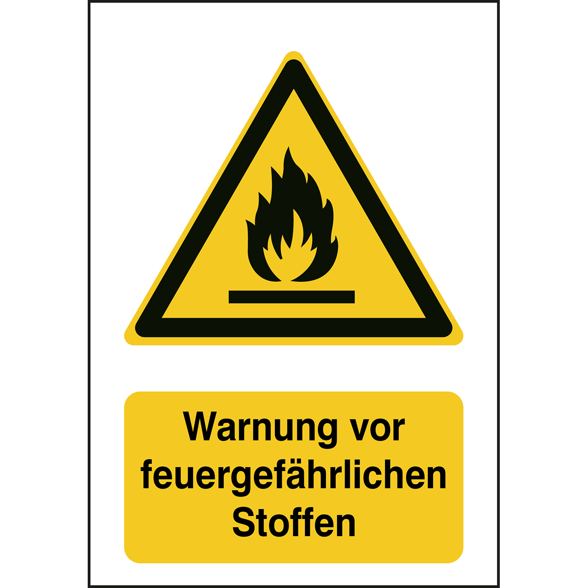 BRADY ISO 7010 Zeichen - Warnung vor feuergefährlichen Stoffen STDE W021-148X210-AL-CRD/1 829519