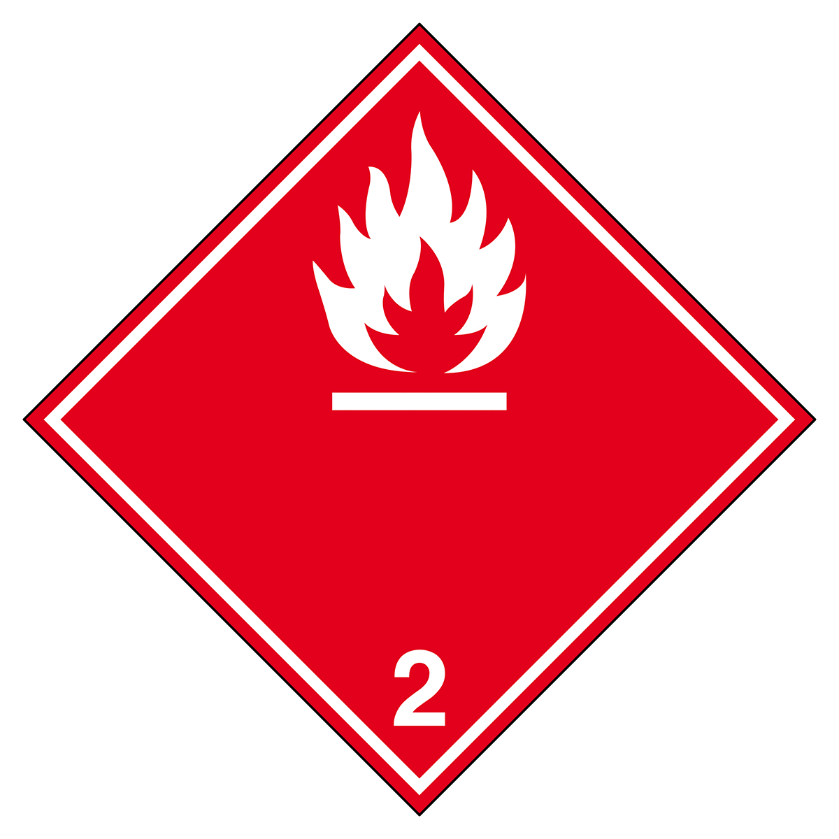 BRADY Aufkleber für den Transport gefährlicher Güter - Entzündbare Gase ADR 2.1B-200*200-B7541 22759