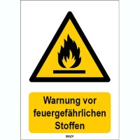 BRADY ISO 7010 Zeichen - Warnung vor feuergefährlichen Stoffen STDE W021-148X210-AL-CRD/1 829519
