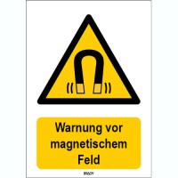 BRADY ISO 7010 Zeichen - Warnung vor magnetischem Feld STDE W006-148X210-PP-CRD/1 827291